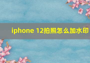 iphone 12拍照怎么加水印